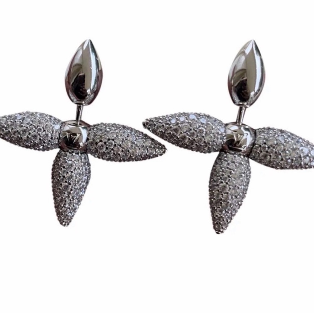 LV silver tone Louisette crystal earrings